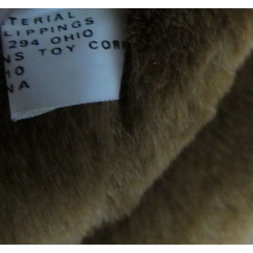Vintage teddy bear brown plush stuffed soft with bow classic Nadel & Son
